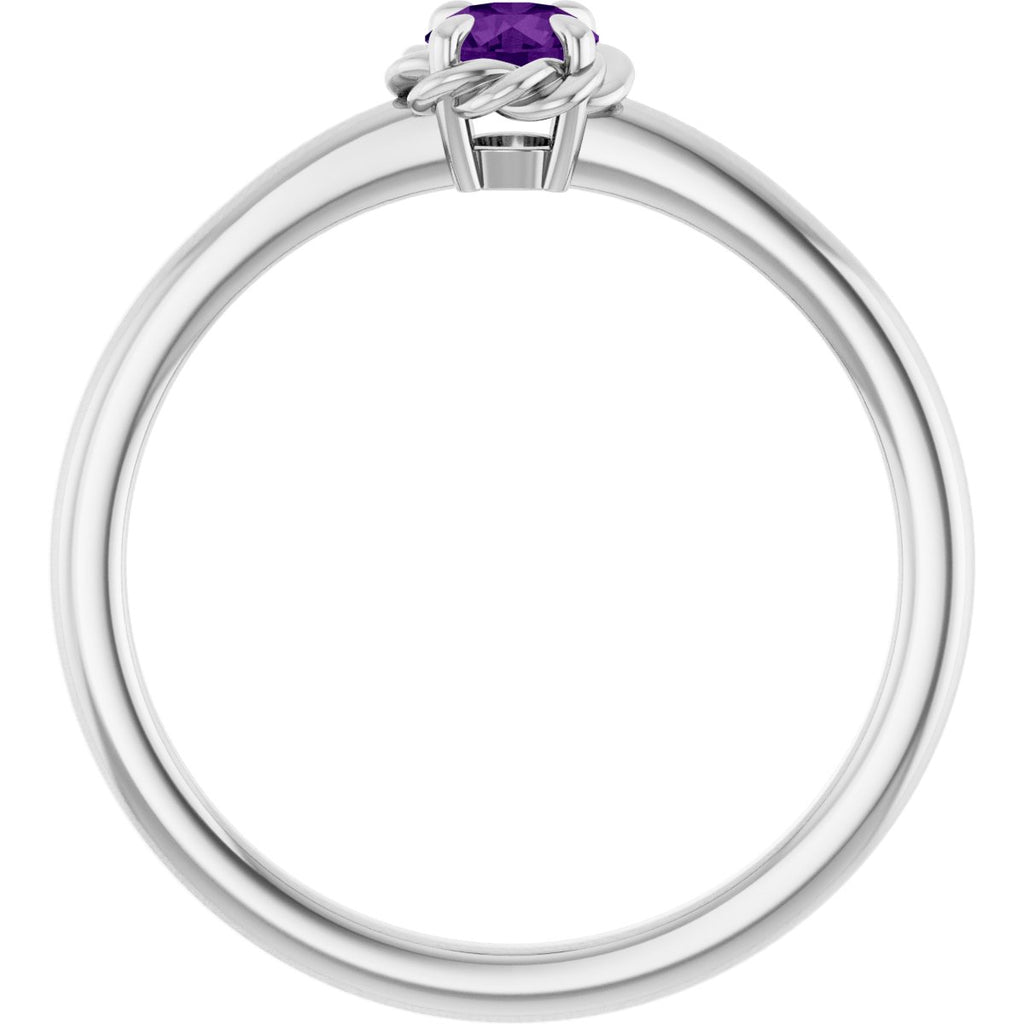 Claw-Prong Rope Solitaire Ring