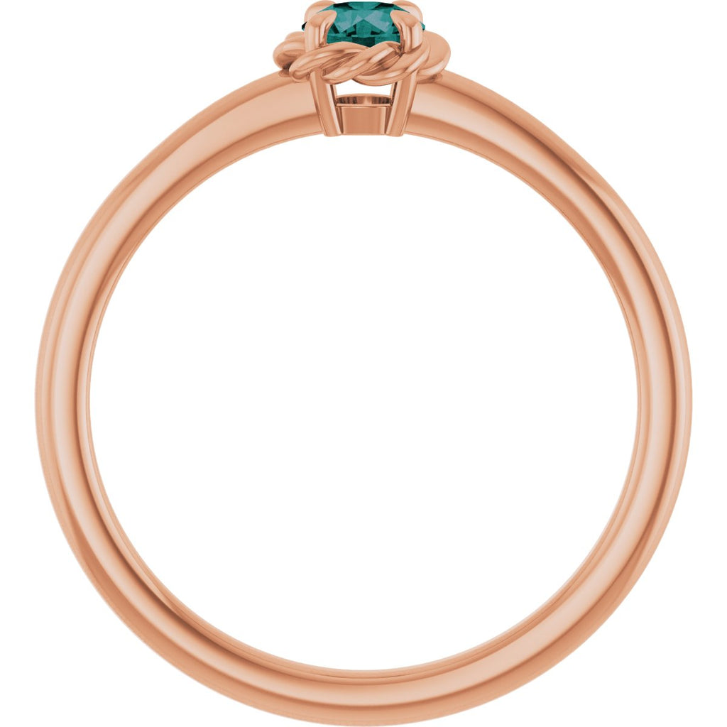 Claw-Prong Rope Solitaire Ring
