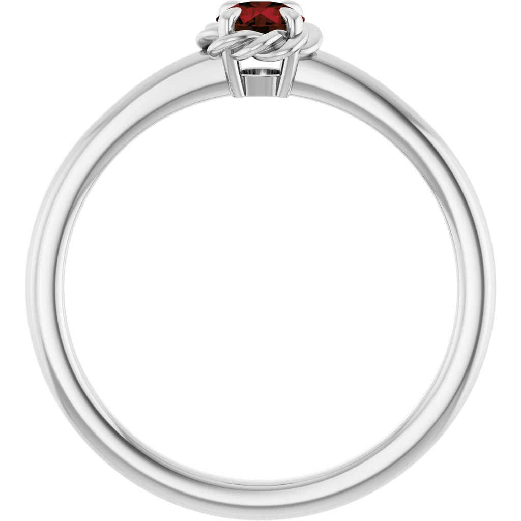 Claw-Prong Rope Solitaire Ring