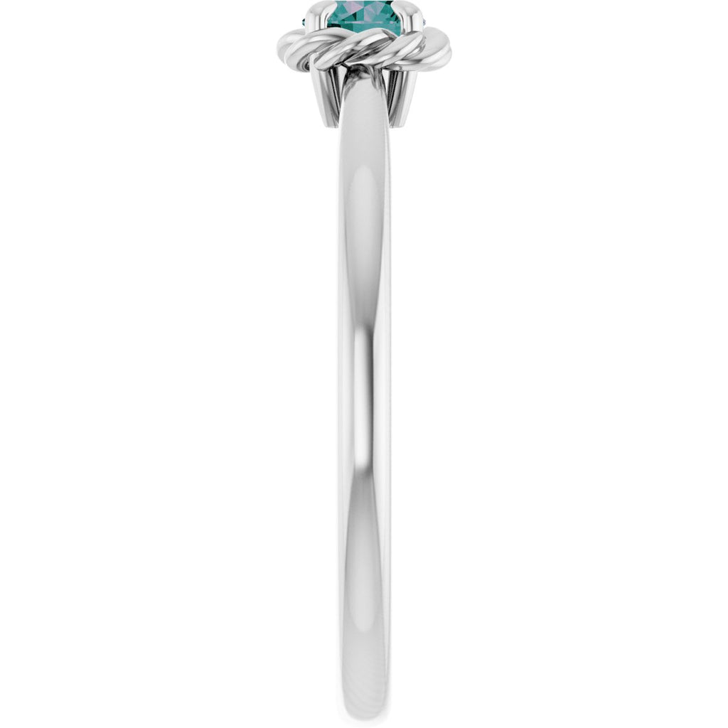 Claw-Prong Rope Solitaire Ring