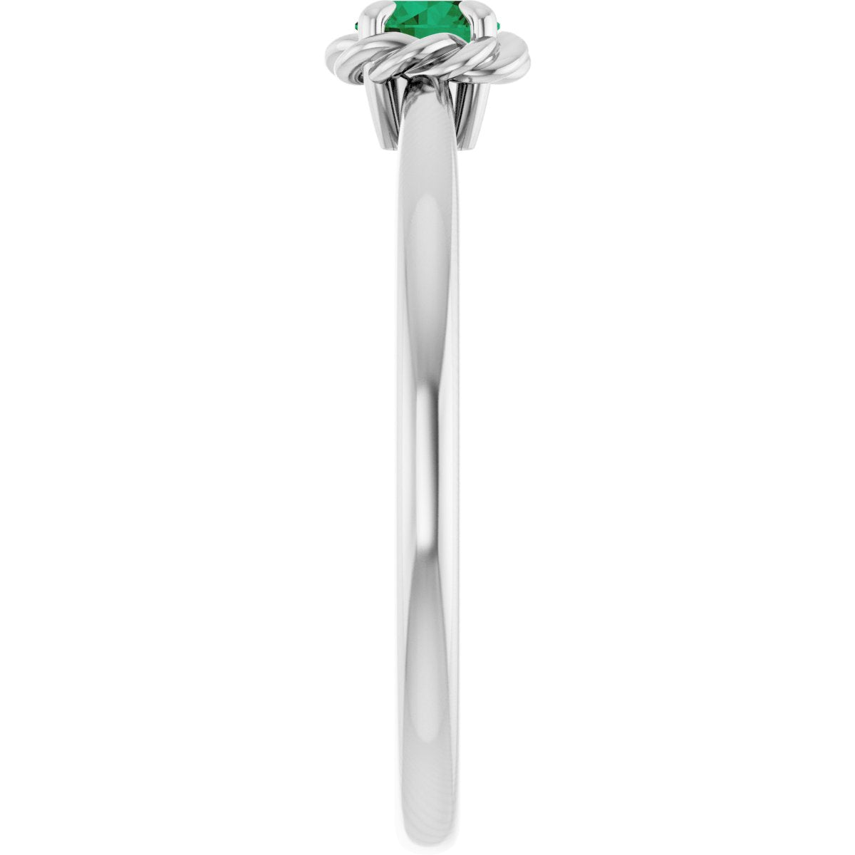 Claw-Prong Rope Solitaire Ring