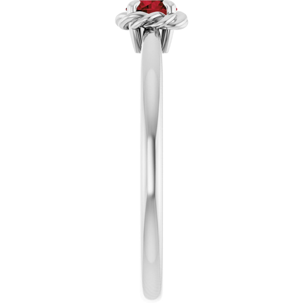Claw-Prong Rope Solitaire Ring