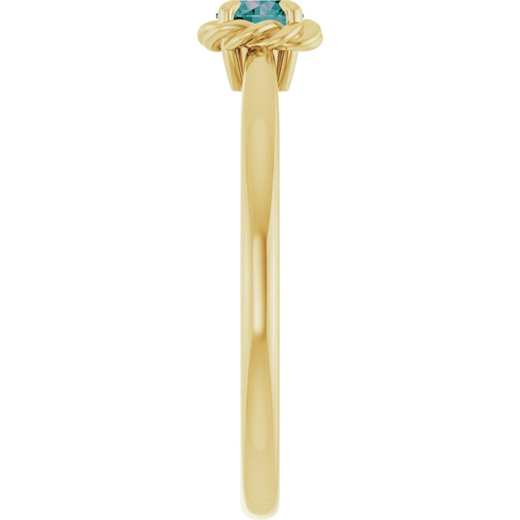 Claw-Prong Rope Solitaire Ring