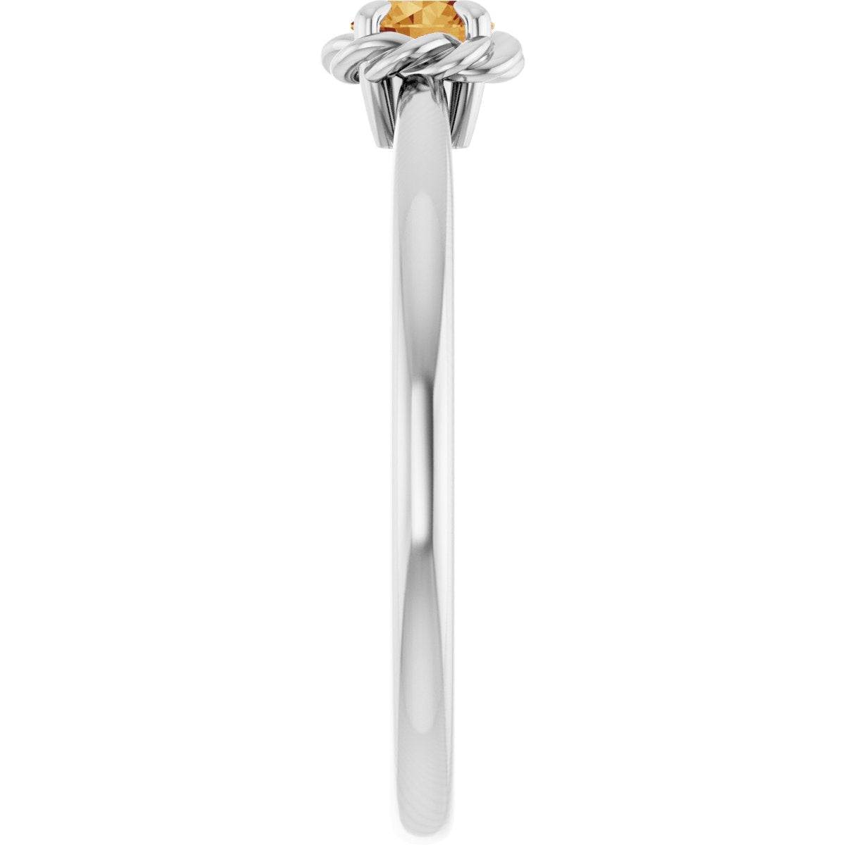 Claw-Prong Rope Solitaire Ring