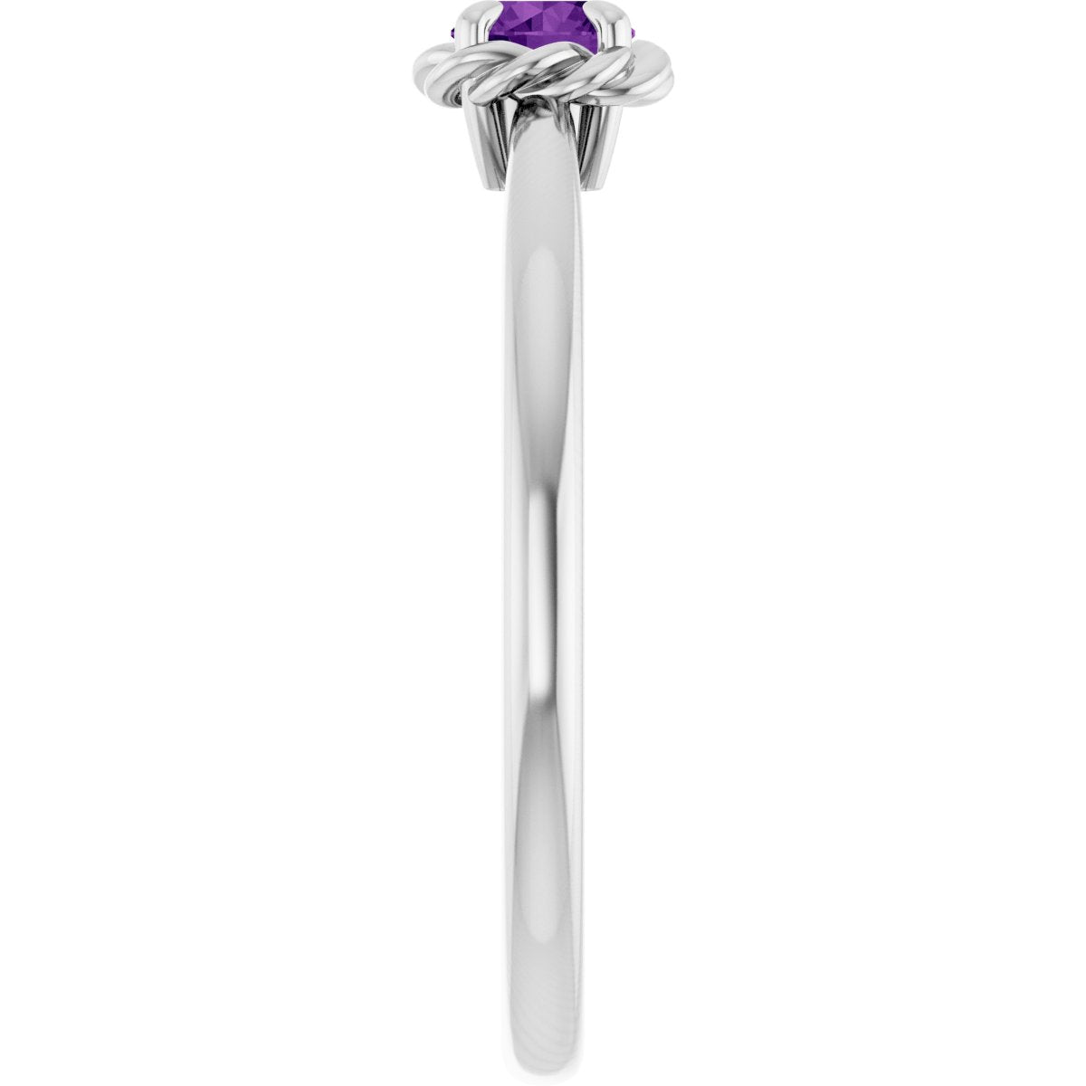 Claw-Prong Rope Solitaire Ring