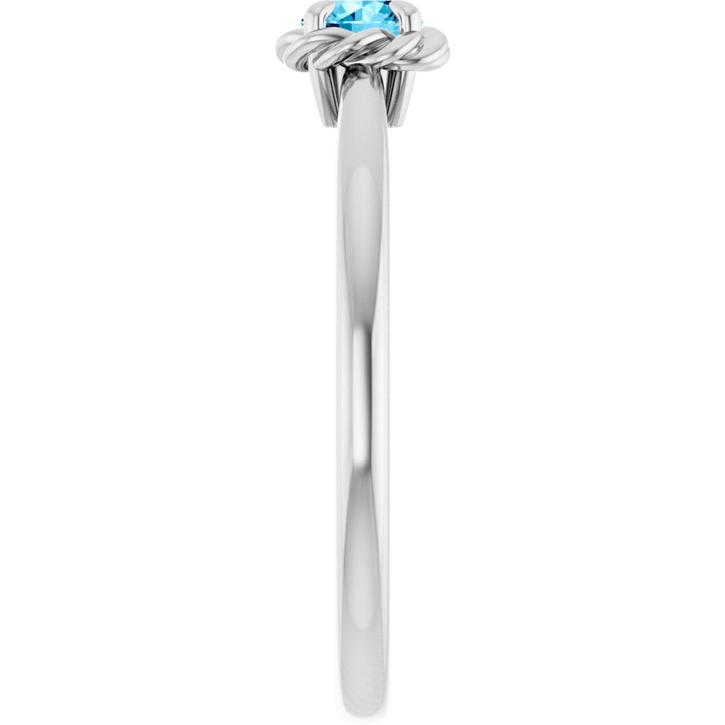 Claw-Prong Rope Solitaire Ring