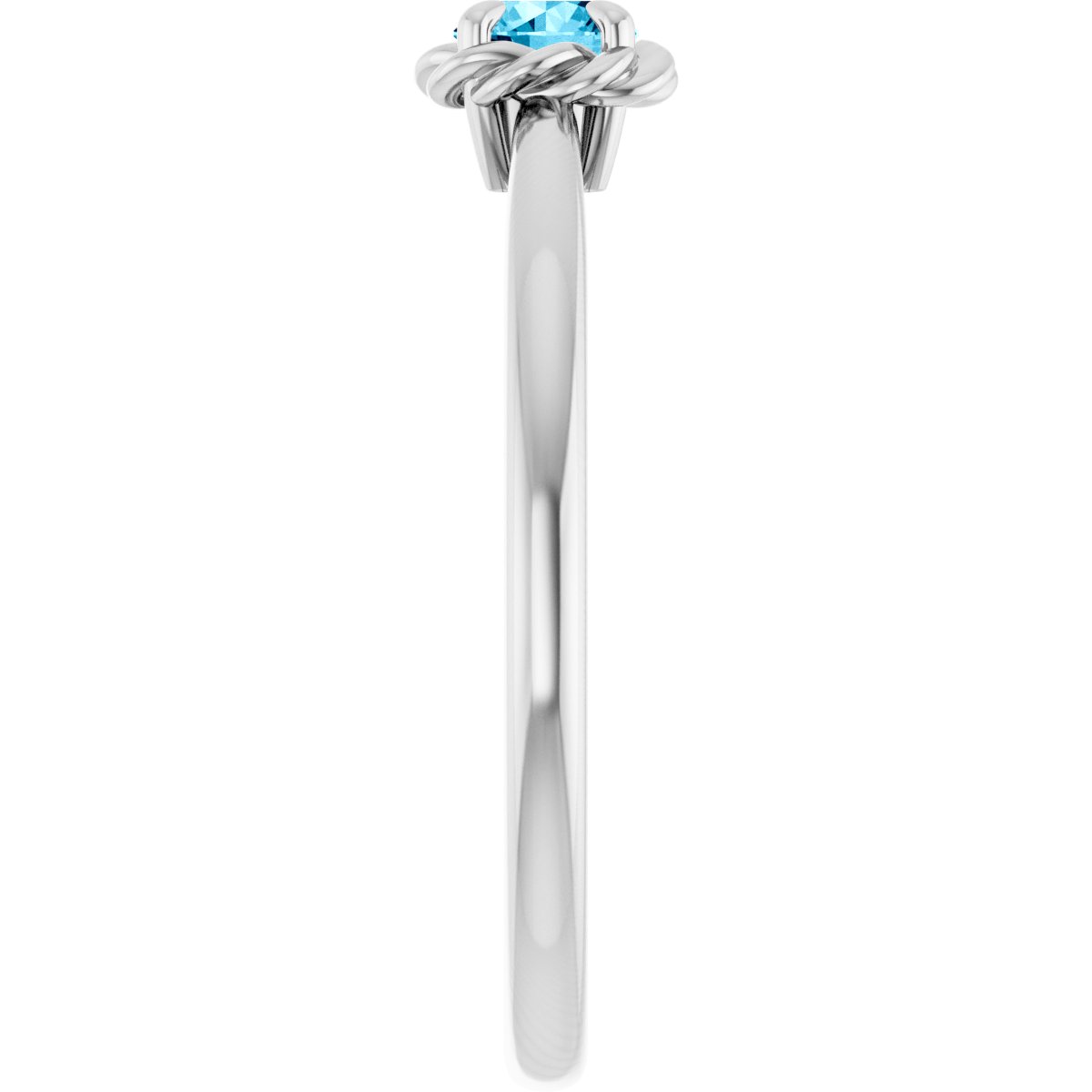Claw-Prong Rope Solitaire Ring