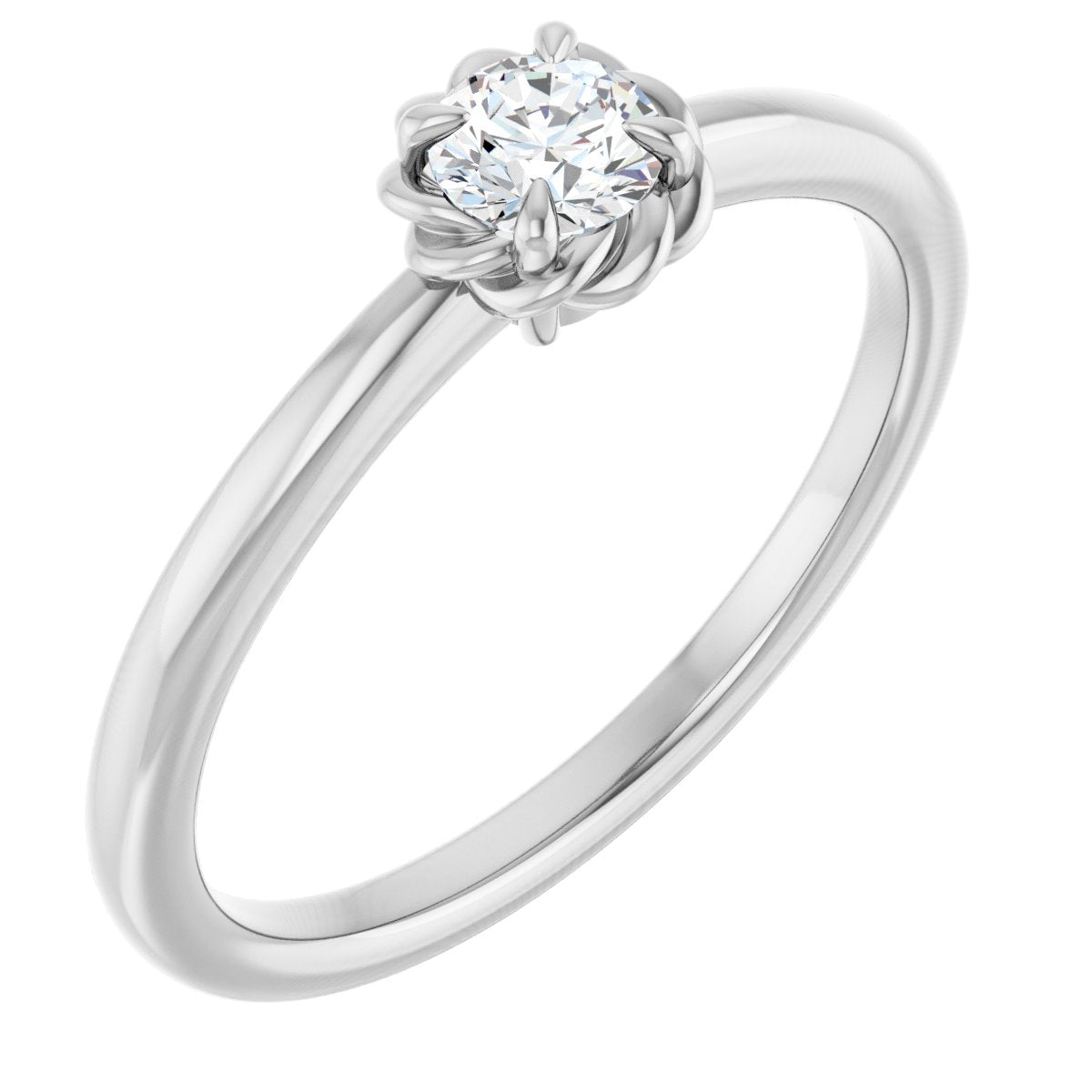 Claw-Prong Rope Solitaire Ring
