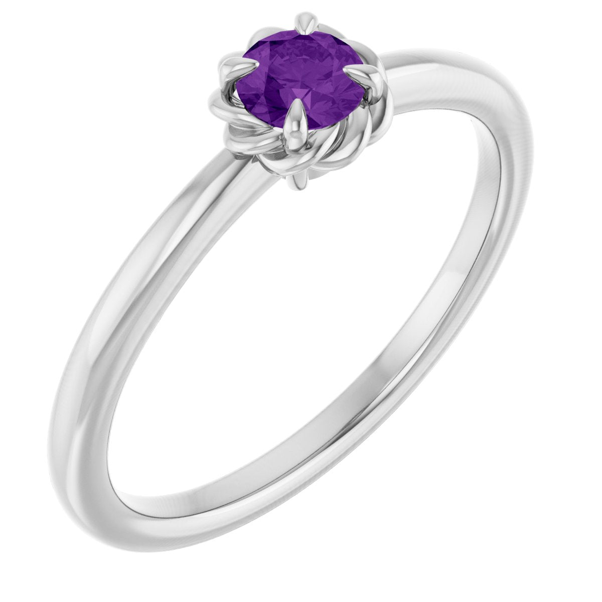 Claw-Prong Rope Solitaire Ring