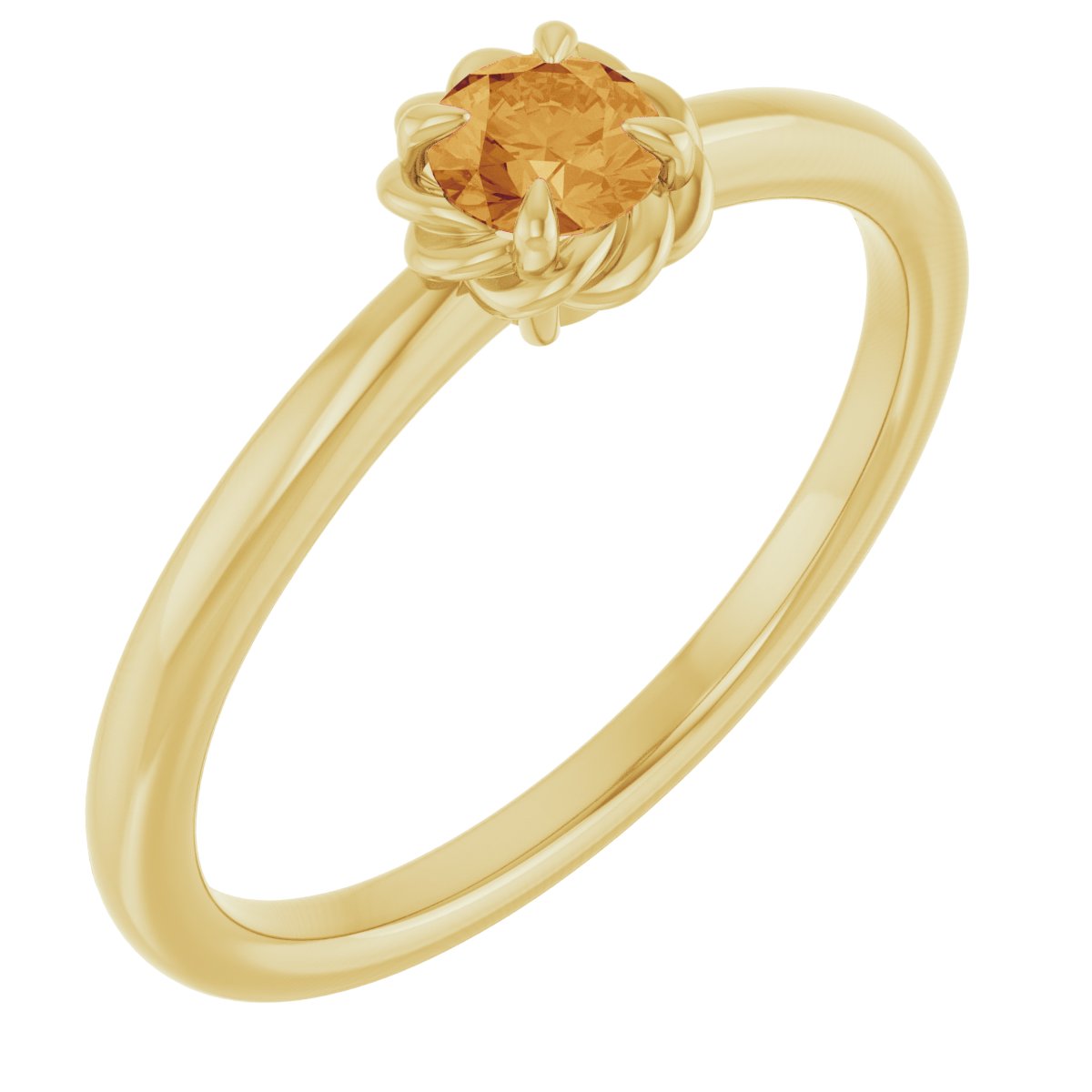 Claw-Prong Rope Solitaire Ring