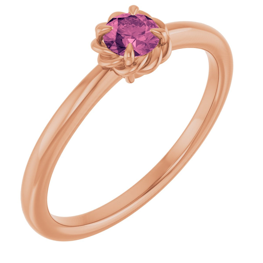 Claw-Prong Rope Solitaire Ring