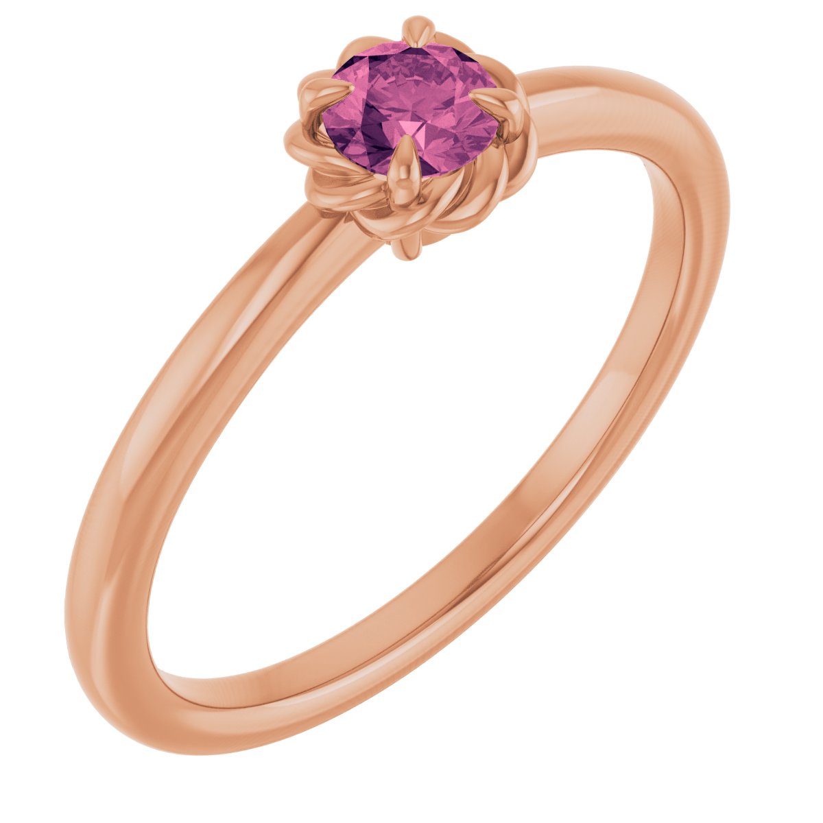Claw-Prong Rope Solitaire Ring