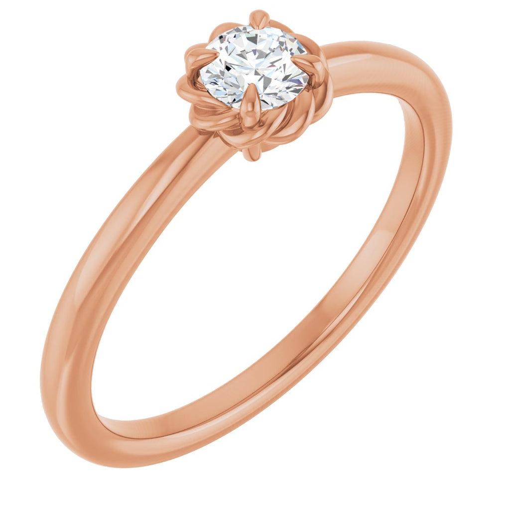Claw-Prong Rope Solitaire Ring