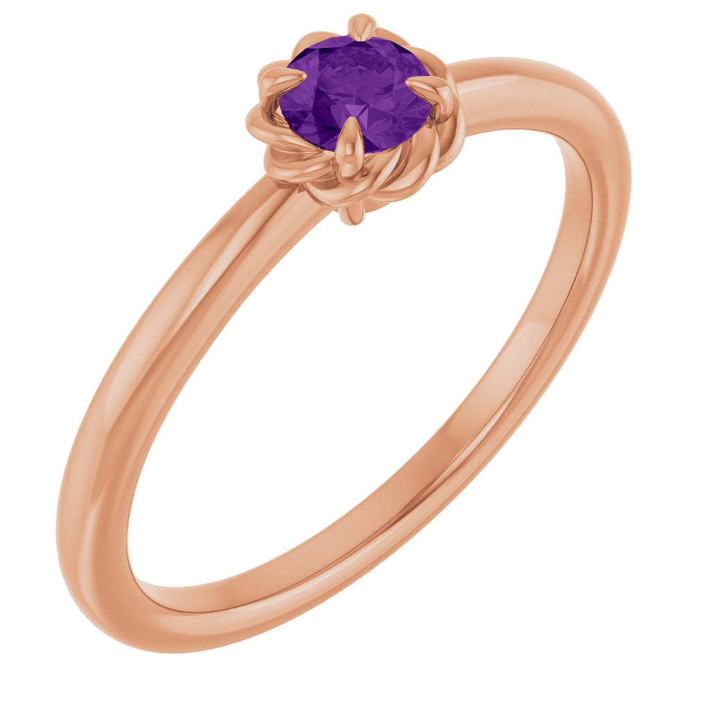 Claw-Prong Rope Solitaire Ring