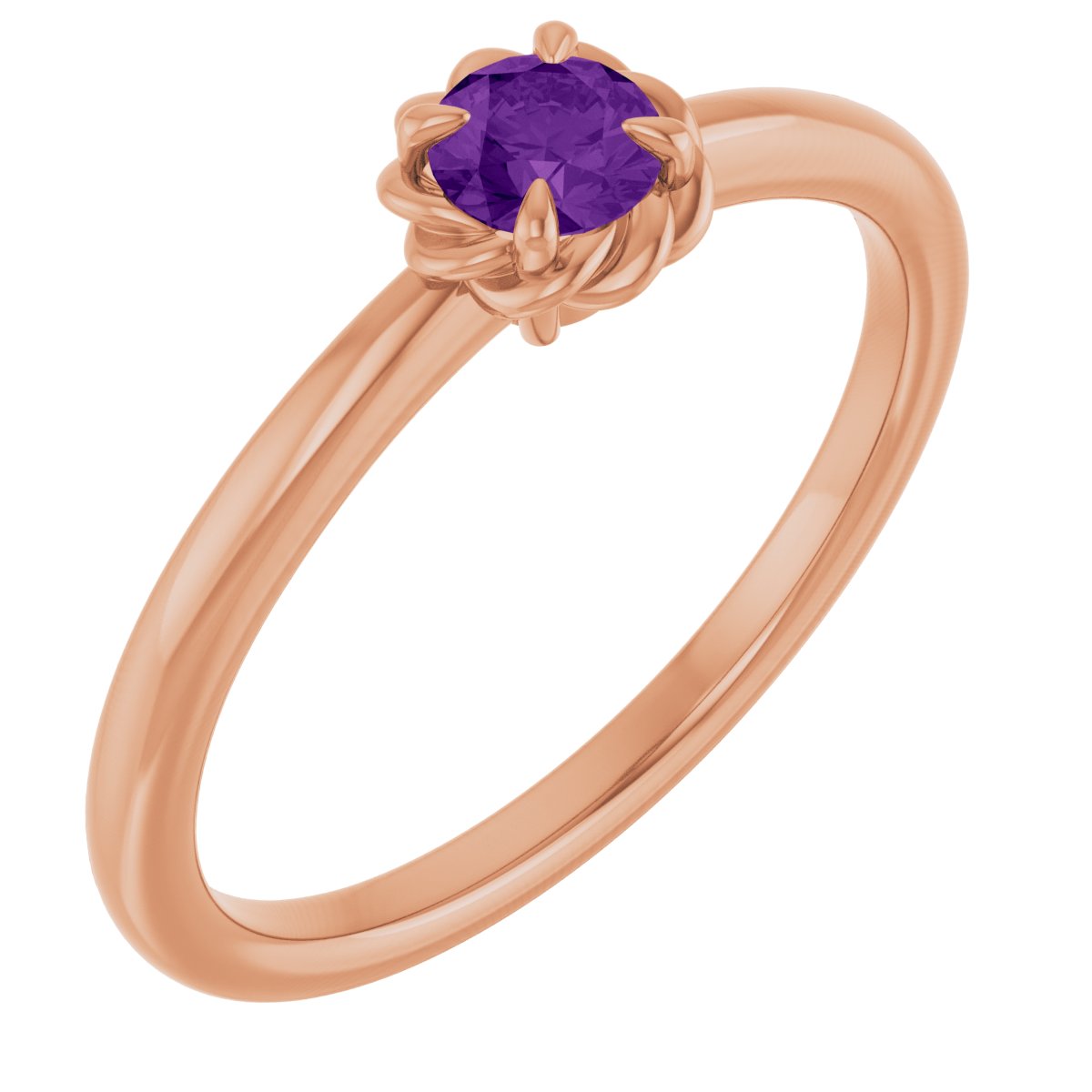 Claw-Prong Rope Solitaire Ring