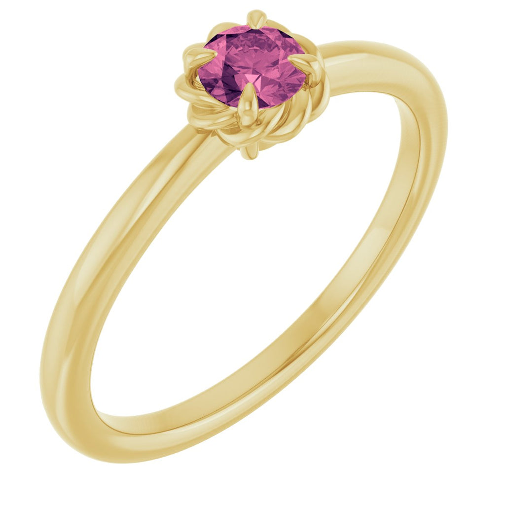 Claw-Prong Rope Solitaire Ring