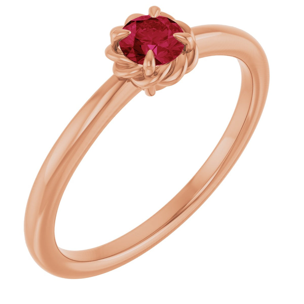 Claw-Prong Rope Solitaire Ring