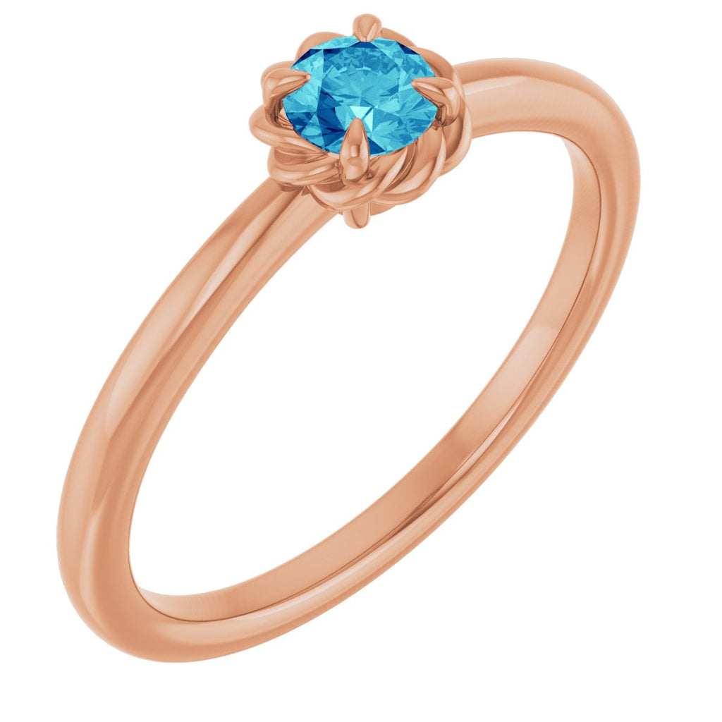 Claw-Prong Rope Solitaire Ring