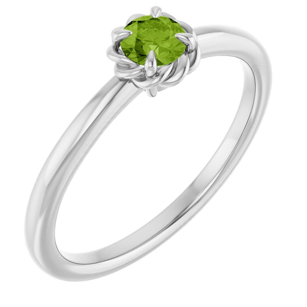 Claw-Prong Rope Solitaire Ring