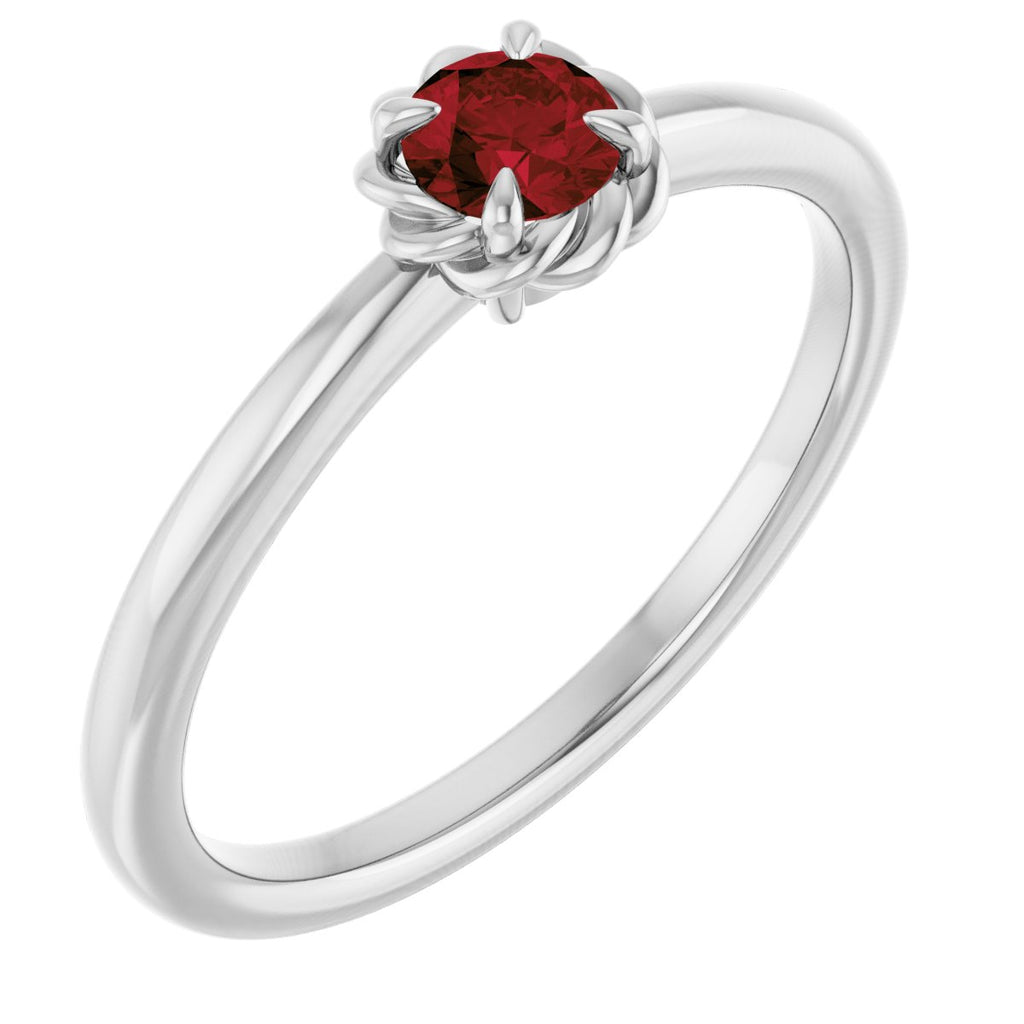 Claw-Prong Rope Solitaire Ring