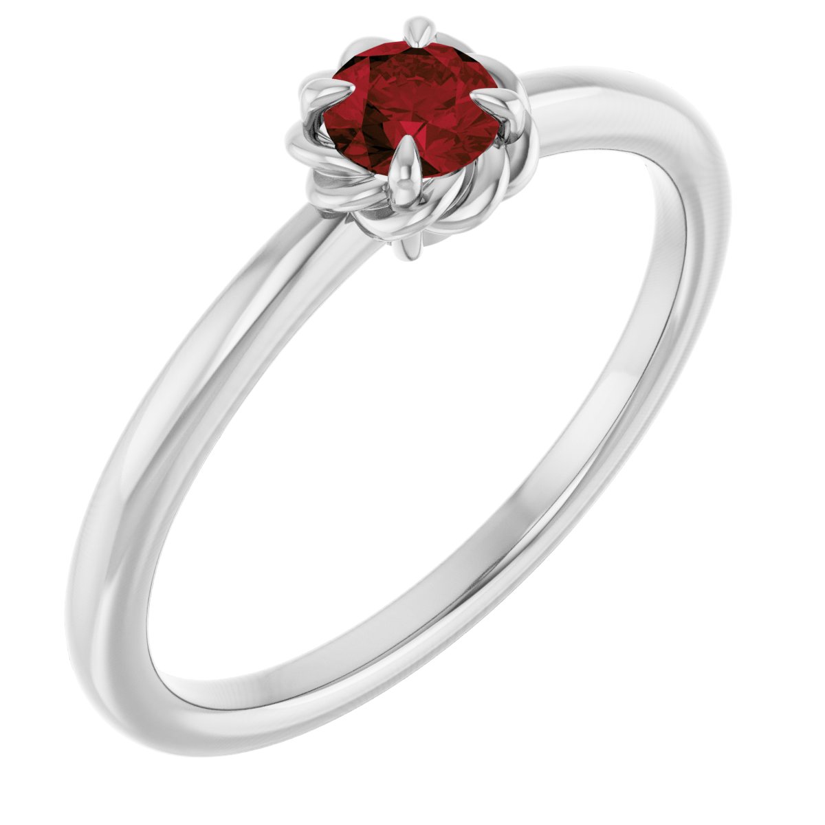 Claw-Prong Rope Solitaire Ring