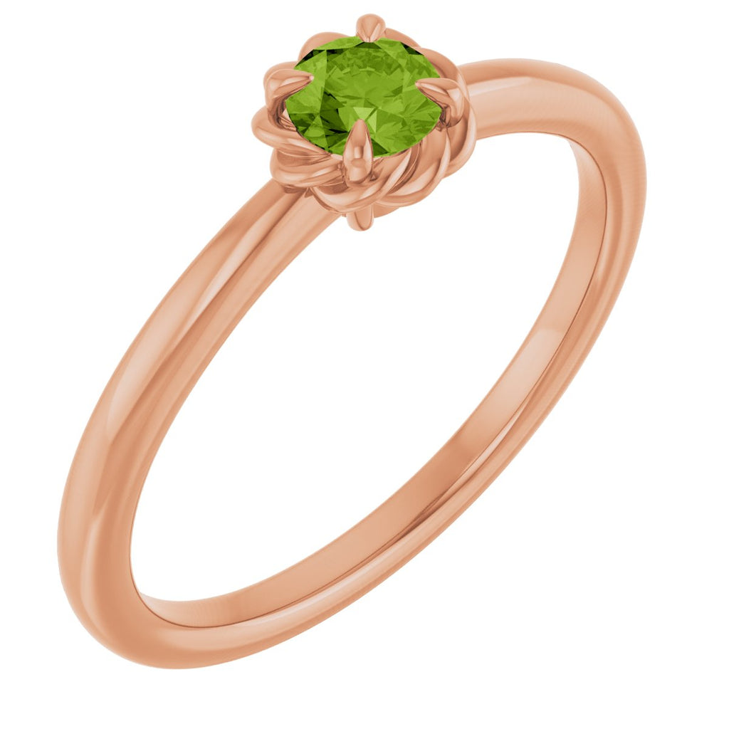 Claw-Prong Rope Solitaire Ring