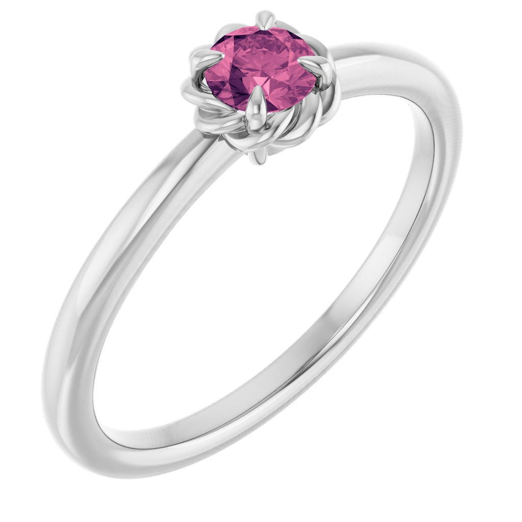 Claw-Prong Rope Solitaire Ring