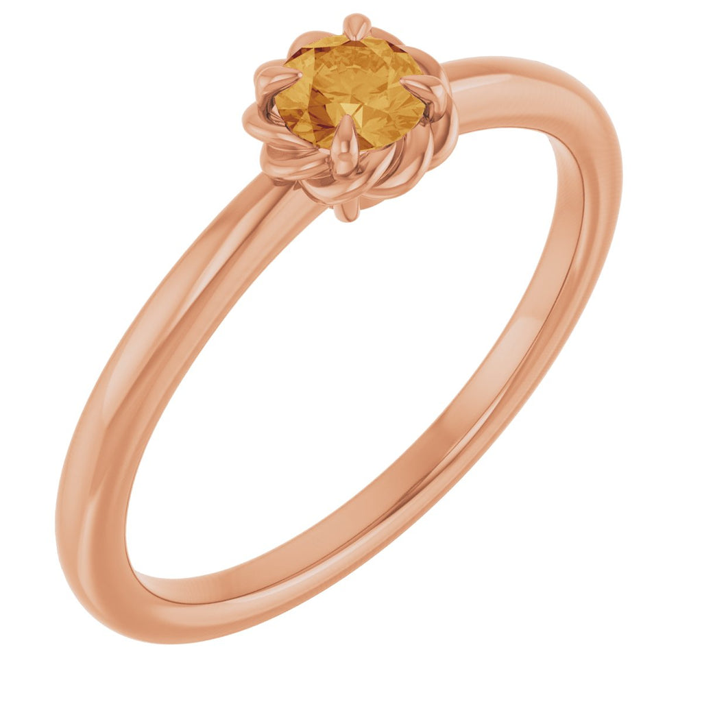 Claw-Prong Rope Solitaire Ring