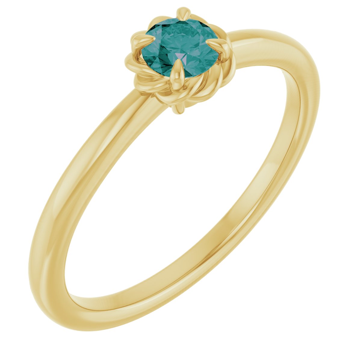 Claw-Prong Rope Solitaire Ring