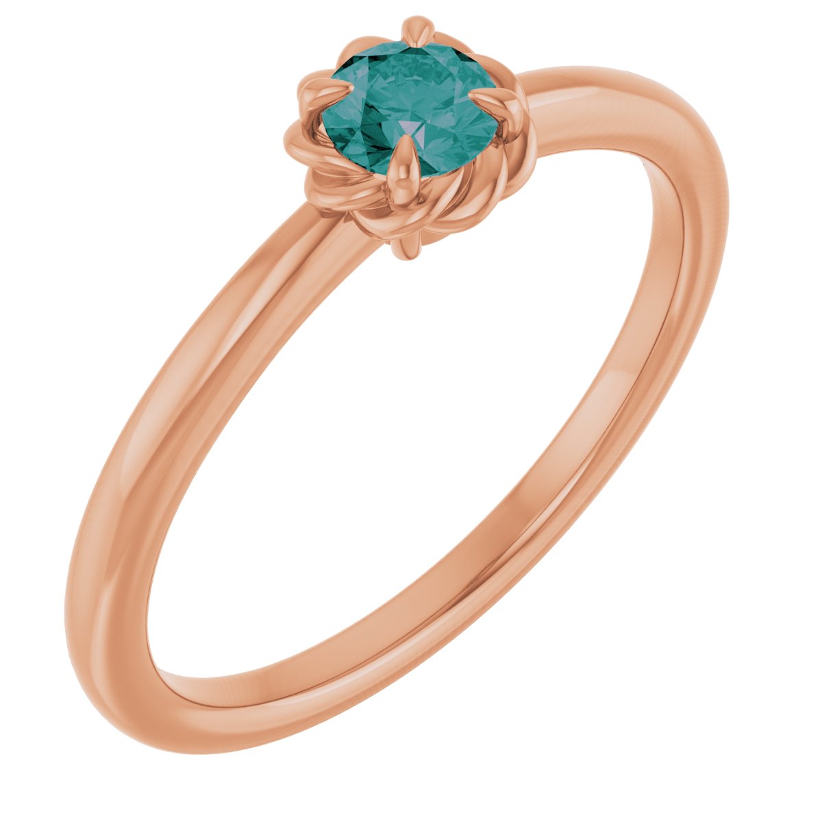 Claw-Prong Rope Solitaire Ring