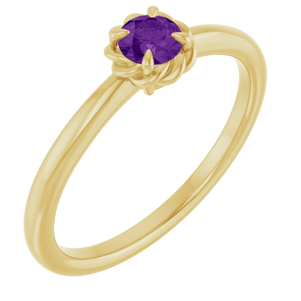 Claw-Prong Rope Solitaire Ring