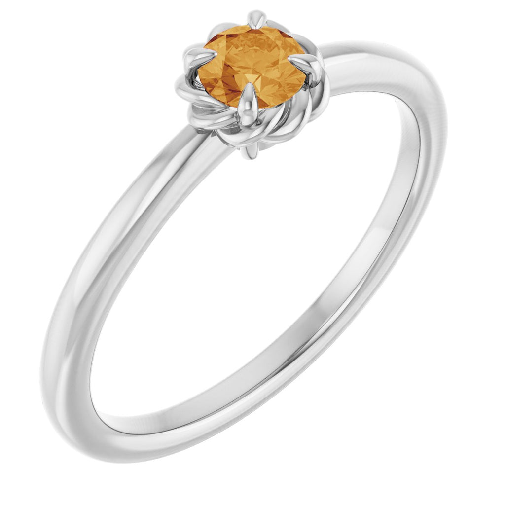 Claw-Prong Rope Solitaire Ring