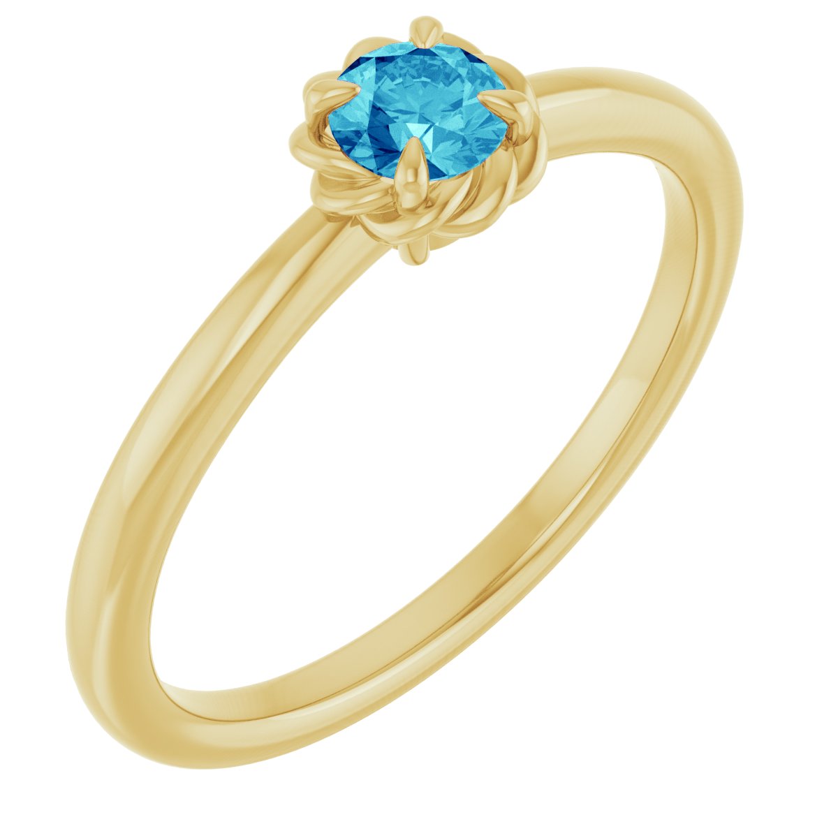 Claw-Prong Rope Solitaire Ring