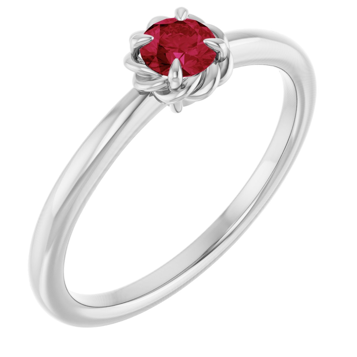Claw-Prong Rope Solitaire Ring