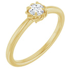 Claw-Prong Rope Solitaire Ring