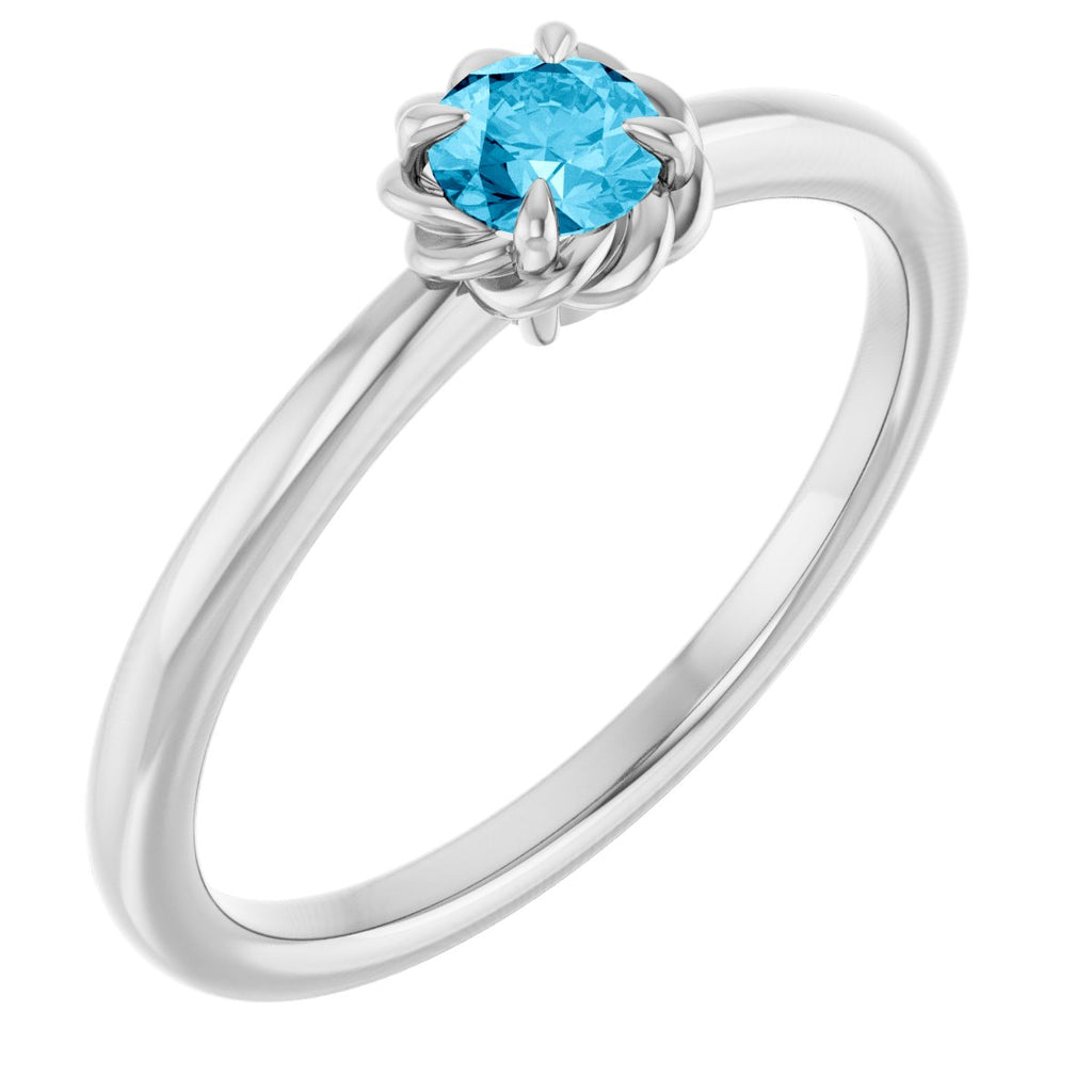 Claw-Prong Rope Solitaire Ring