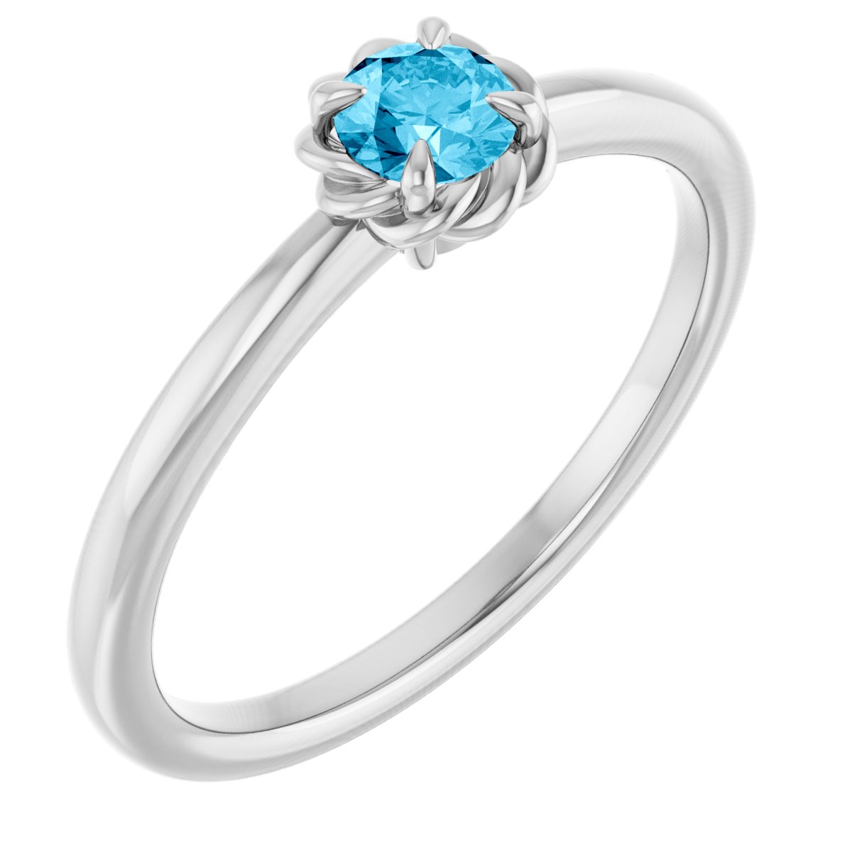 Claw-Prong Rope Solitaire Ring