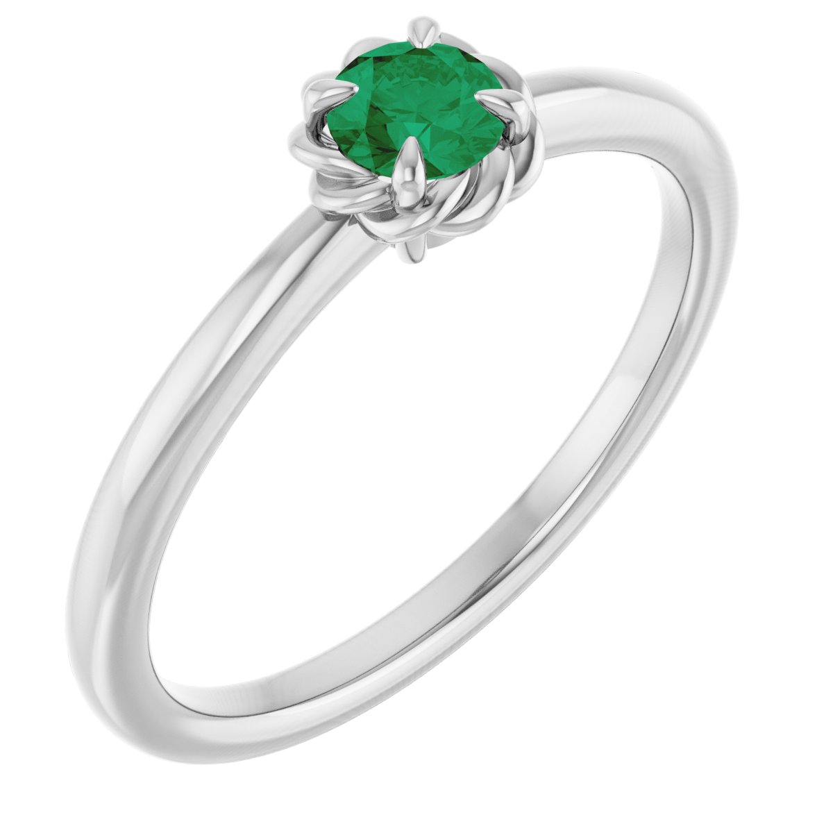 Claw-Prong Rope Solitaire Ring