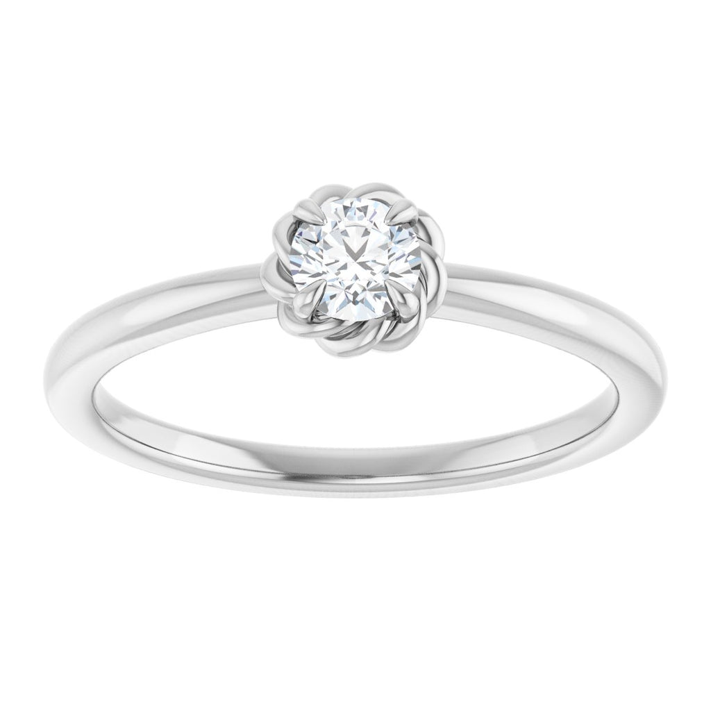 Claw-Prong Rope Solitaire Ring