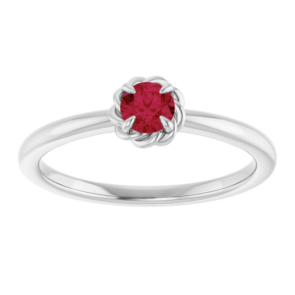 Claw-Prong Rope Solitaire Ring