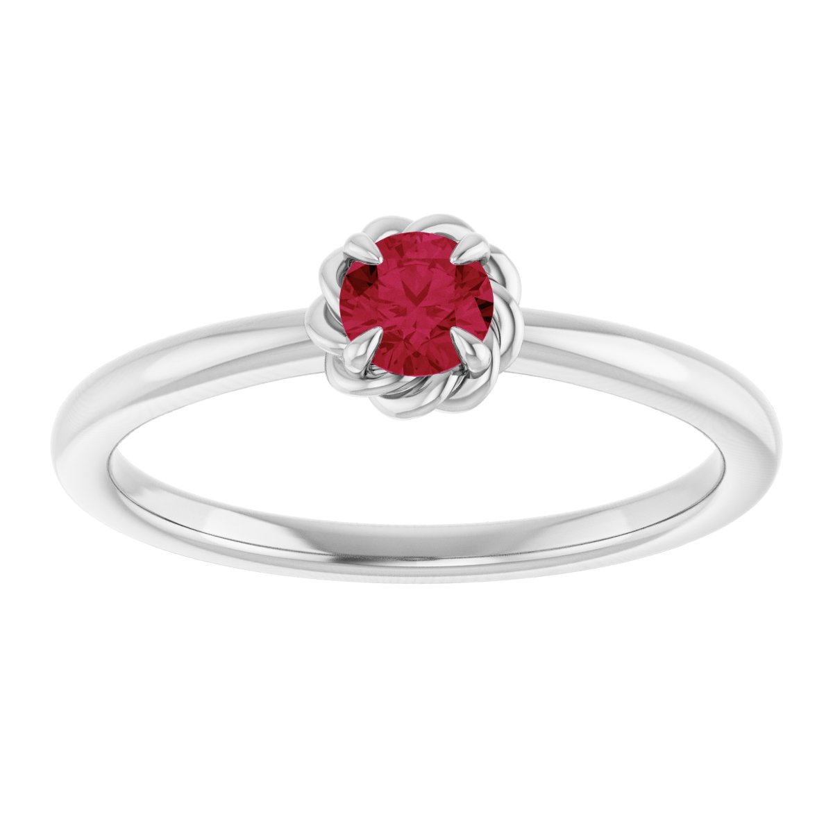 Claw-Prong Rope Solitaire Ring