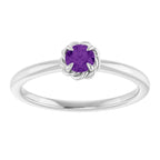Claw-Prong Rope Solitaire Ring