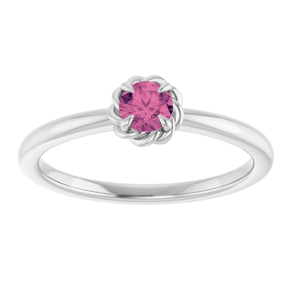 Claw-Prong Rope Solitaire Ring