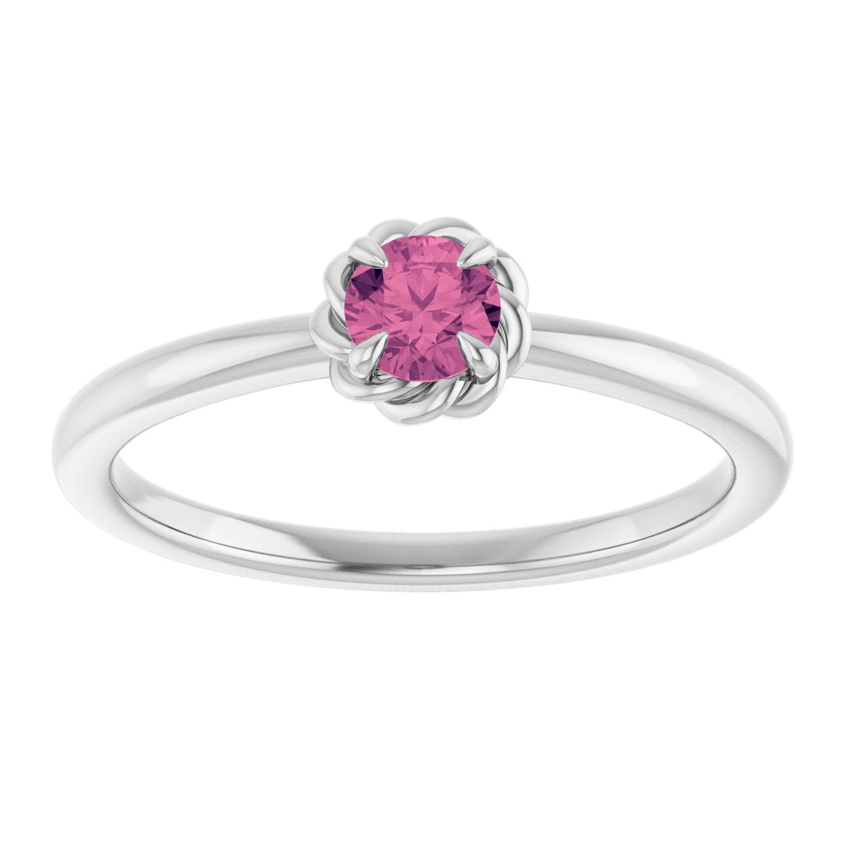 Claw-Prong Rope Solitaire Ring
