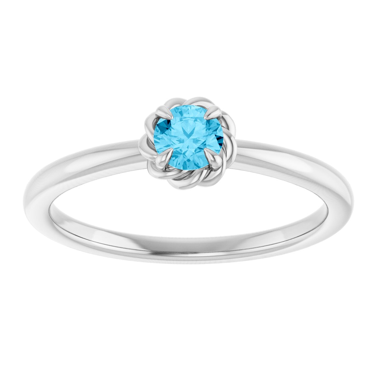 Claw-Prong Rope Solitaire Ring