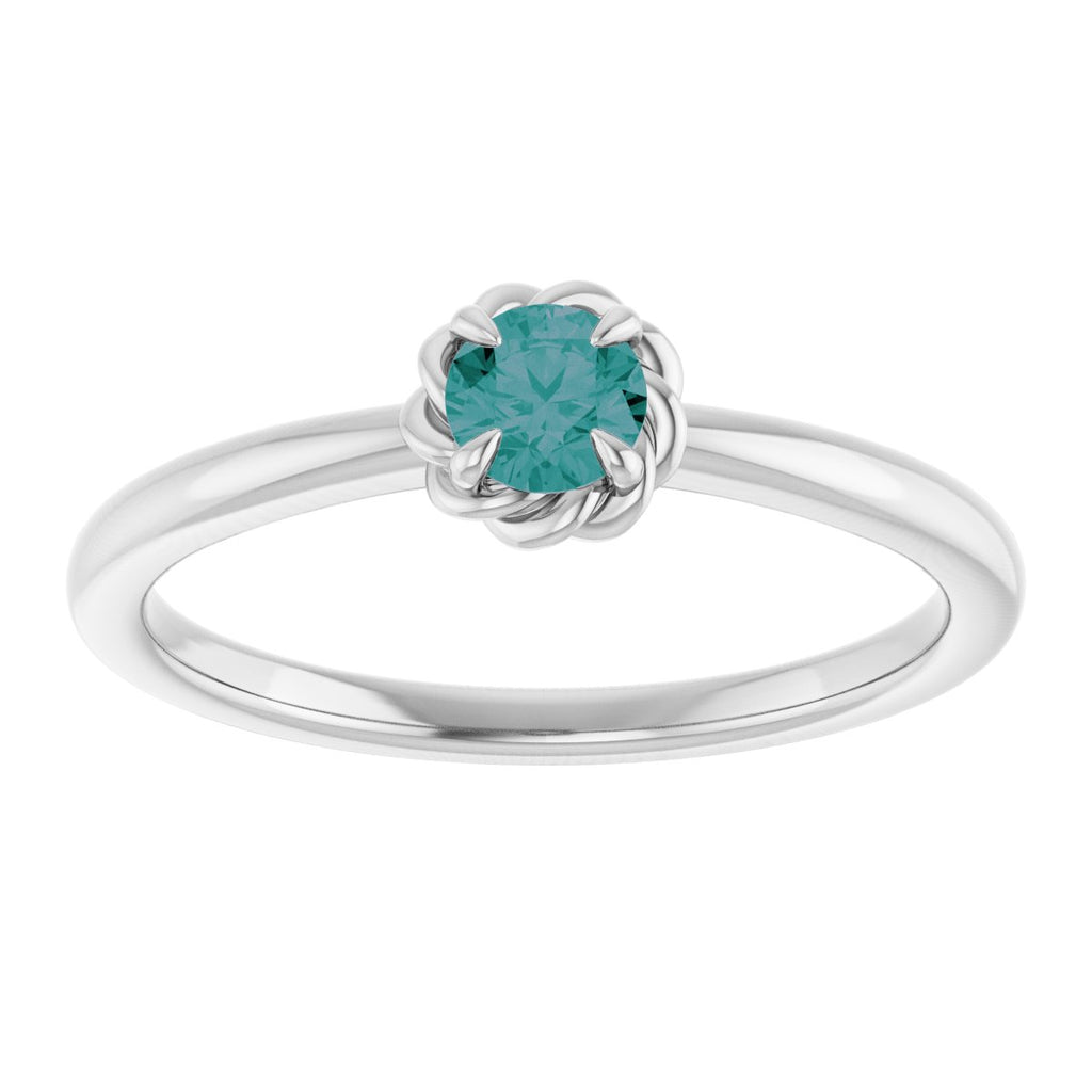 Claw-Prong Rope Solitaire Ring