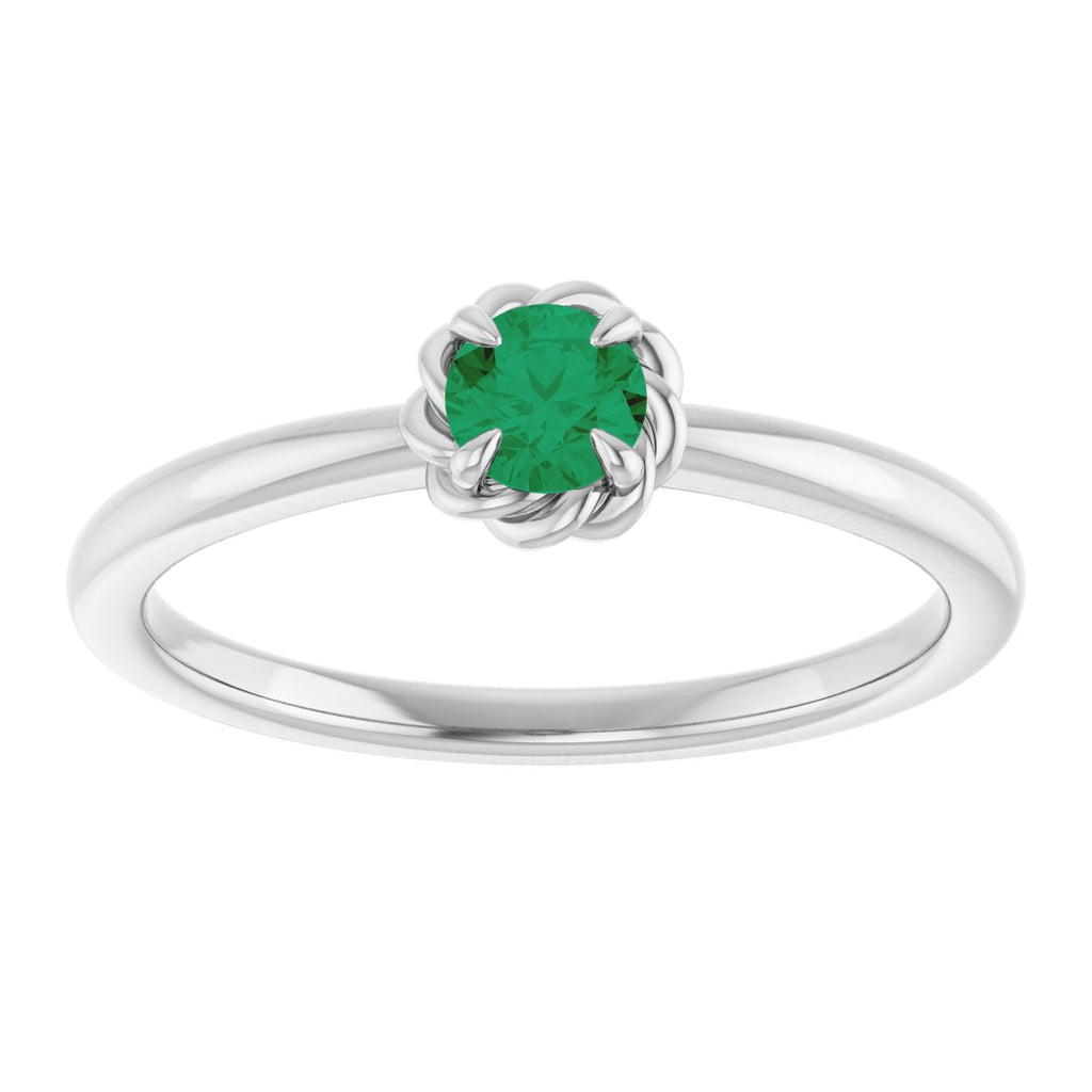 Claw-Prong Rope Solitaire Ring