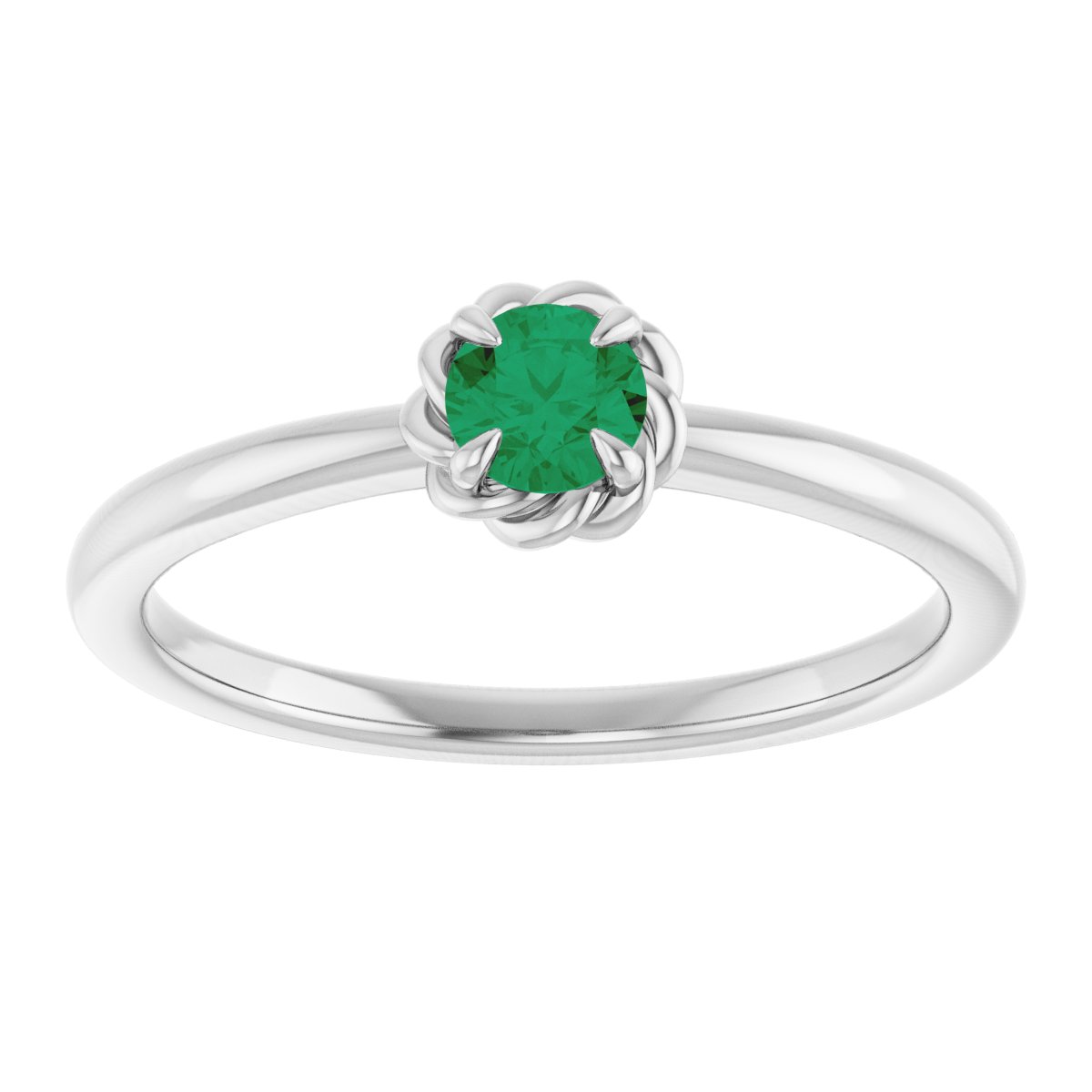 Claw-Prong Rope Solitaire Ring