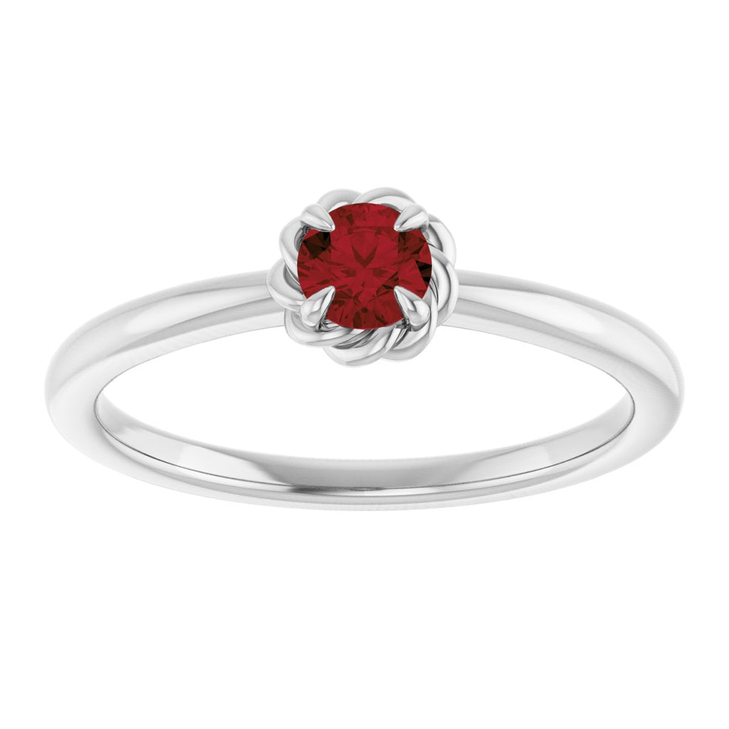 Claw-Prong Rope Solitaire Ring