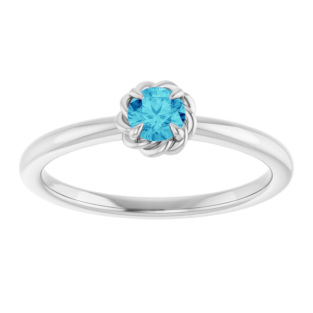 Claw-Prong Rope Solitaire Ring